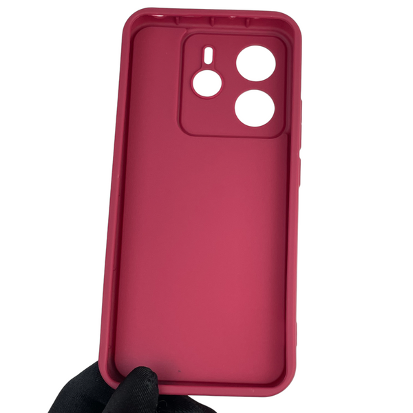 Чехол силиконовый оригинальный Soft Touch с 3D принтом милый мишка для Xiaomi Redmi Note 14 4G EU бордовый (Полная защита камеры) 0043856 фото