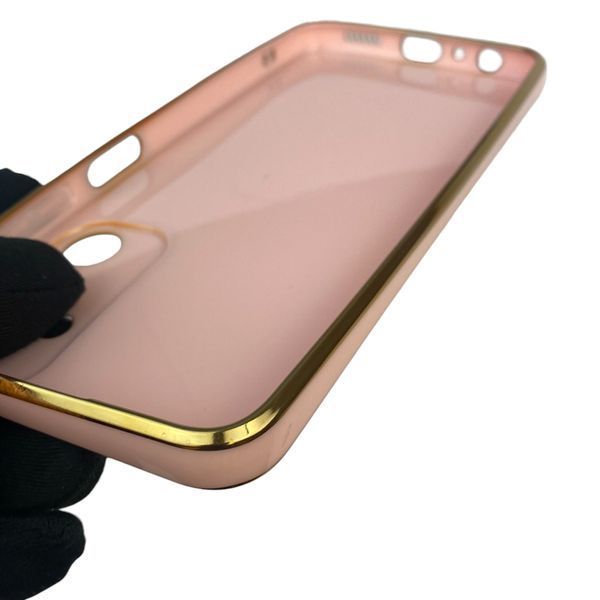 Чохол для Samsung Galaxy A05S (SM-A057) глянцевий із захистом камери із золотою окантовкою на самсунг а05с пудровий gs1 0019679 фото