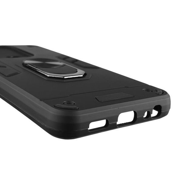 Чехол для телефона Tecno Spark Go (KG5m) бронированный с магнитным кольцом-держателем на техно спарк го чёрный 0025768 фото
