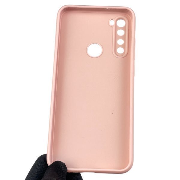 Чехол для Xiaomi Redmi Note 8 2021 с квадратными гранями с защитой камеры на сяоми редми нот 8 2021 пудровый 0012911 фото