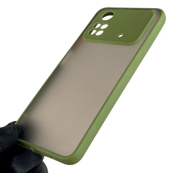 Чехол для Xiaomi POCO M4 Pro 4G с высокими бортами с защитой камеры на сяоми поко м4 про 4г зелёный 0008272 фото