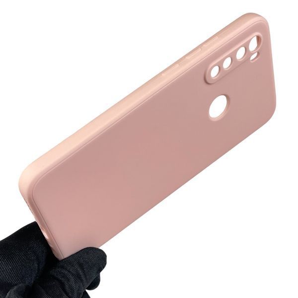 Чехол для Xiaomi Redmi Note 8 2021 с квадратными гранями с защитой камеры на сяоми редми нот 8 2021 пудровый 0012911 фото