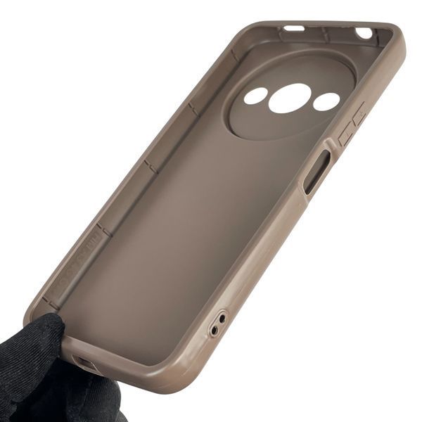 Чехол силиконовый оригинальный Soft Touch с 3D принтом злой котик для Xiaomi Redmi A3 коричневый (Полная защита камеры) 0046744 фото