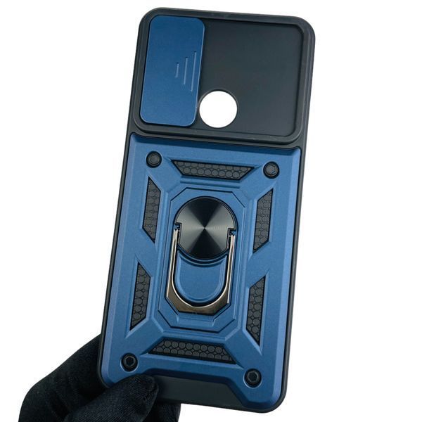 Чехол для Motorola E20 PASY0010RS бронированный с кольцом со шторкой на моторола е20 тёмно-синий 0001639 фото