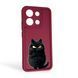 Чохол силіконовий Soft Touch з 3D принтом злого кота для Xiaomi Redmi Note 13 4G бордовий (Повний захист камери) 0047062 фото 1