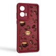 Чохол силіконовий Soft Touch з 3D принтом Кава для Samsung Galaxy S23 Ultra (SM-S918B) бордовий (Повний захист камери)