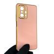 Чехол для Xiaomi 11T с защитой камеры с золотой окантовкой на сяоми 11т пудровый gs1
