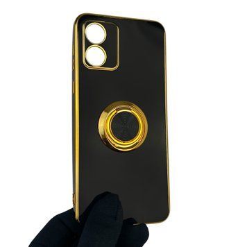 Чехол для Motorola Moto E13 PAXT0034 с кольцом-подставкой с золотой окантовкой на моторола мото е13 черный gs1 0020405 фото