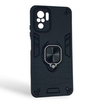 Чехол для телефона Xiaomi POCO M5s бронированный с магнитным кольцом и защитой камеры черный 0051300 фото