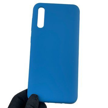 Чехол для Samsung Galaxy A50 (SM-A505F) силиконовый с микрофиброй нескользящий на самсунг а50 синий 0031971 фото