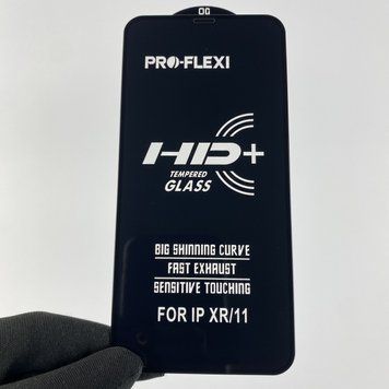 Защитное стекло для телефона Apple iPhone 11 противоударное полноэкранное на айфон 11 чёрное 0001046 фото