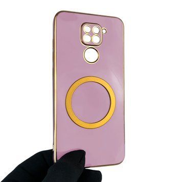 Чехол для Xiaomi Redmi Note 9 с кольцом MagSafe с золотой окантовкой на сяоми редми нот 9 черничный gs1 0022684 фото