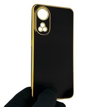 Чехол для OPPO Reno 8T 4G с защитой камеры с золотой окантовкой на оппо рено 8т черный gs1 0019605 фото