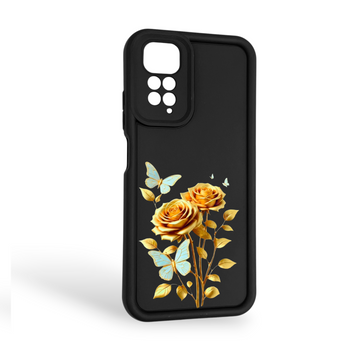 Чехол силиконовый Soft Touch с 3D принтом женским для Xiaomi Redmi Note 11s черный (Полная защита камеры) 0043061 фото