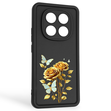 Чехол силиконовый Soft Touch с 3D принтом женским для Xiaomi Redmi Note 14 Pro 4G черный (Полная защита камеры) 0043126 фото