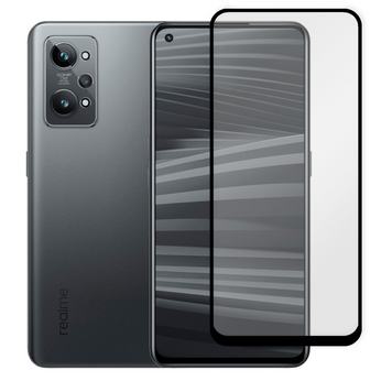 Захисне скло для телефона Realme GT 2 5G протиударне повноекранне на реалмі гт 2 5г чорне 0038672 фото