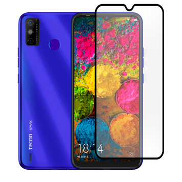Захисне скло для телефона Tecno Spark 6 Go (KE5) протиударне повноекранне на техно спарк 6 го чорне 0038372 фото