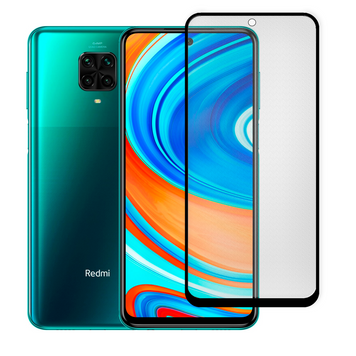 Защитное стекло МАТОВОЕ для телефона Xiaomi Redmi Note 9 Pro противоударное на сяоми редми нот 9 про черное 0039334 фото