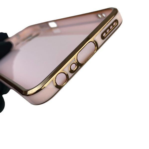 Чехол для Realme 10 4G с кольцом MagSafe с золотой окантовкой на реалми 10 пудровый gs1 0022238 фото