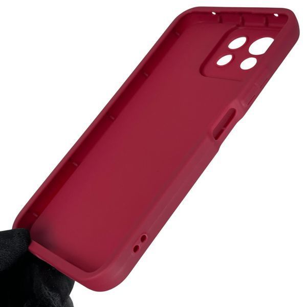 Чехол силиконовый Soft Touch с 3D принтом милый мишка для Xiaomi Mi 11 Lite бордовый (Полная защита камеры) 0044844 фото