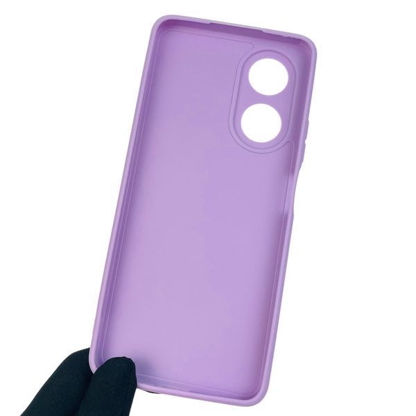 Чехол для OPPO A58 4G однотонный с квадратными гранями с защитой камеры на оппо а58 4г сиреневый 0001246 фото