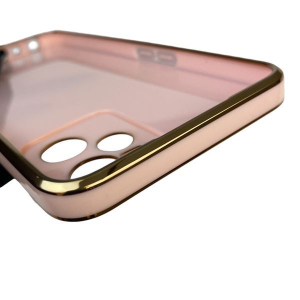 Чехол для Realme Narzo 50A Prime с кольцом MagSafe с золотой окантовкой на реалми нарзо 50а прайм пудровый gs1 0022802 фото