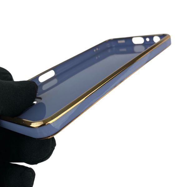 Чехол для Samsung Galaxy A22 4G SM-A225F с кольцом-подставкой с золотой окантовкой на самсунг а22 синий gs1 0020592 фото