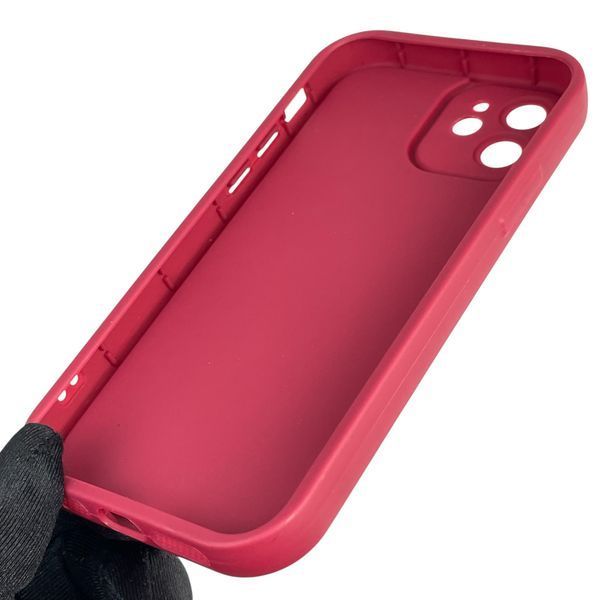 Чехол силиконовый оригинальный Soft Touch с 3D принтом мема сибу для Apple iPhone 12 бордовый (Полная защита камеры) 0047293 фото