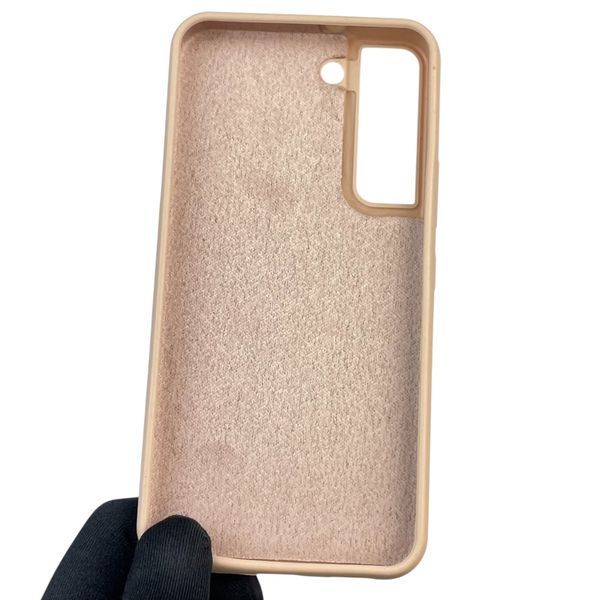 Чехол для Samsung Galaxy S22 (SM-S901B) силиконовый с микрофиброй нескользящий на самсунг с22 пудровый 0032181 фото