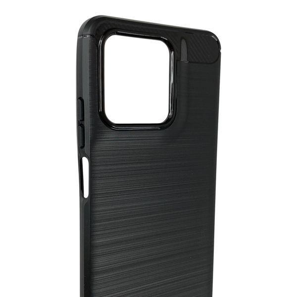 Чохол для телефона Motorola G57 Power карбоновий протиударний з високими бортами чорний 0051911 фото