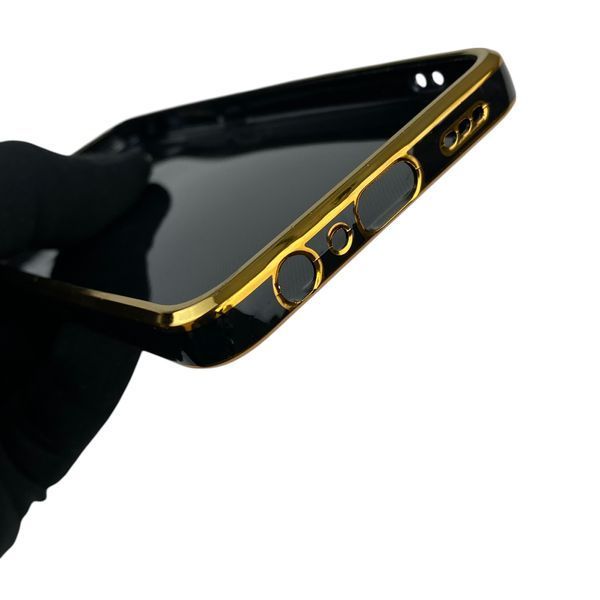 Чохол для OPPO Reno 8T 4G глянцевий із захистом камери із золотою окантовкою на оппо рено 8т 4г чорний gs1 0019605 фото