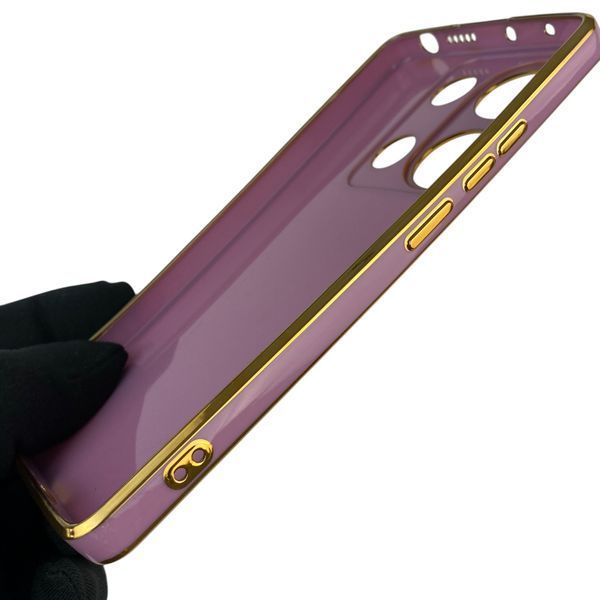 Чохол для Xiaomi Redmi Note 12 Pro 4G із захистом камери із золотою окантовкою на сяомі редмі нот 12 про чорничний gs1 0020357 фото
