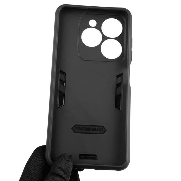 Чехол для телефона TECNO Spark Go 2024 (BG6) бронированный с кольцом-держателем на техно спарк го 2024 чёрный 0025771 фото