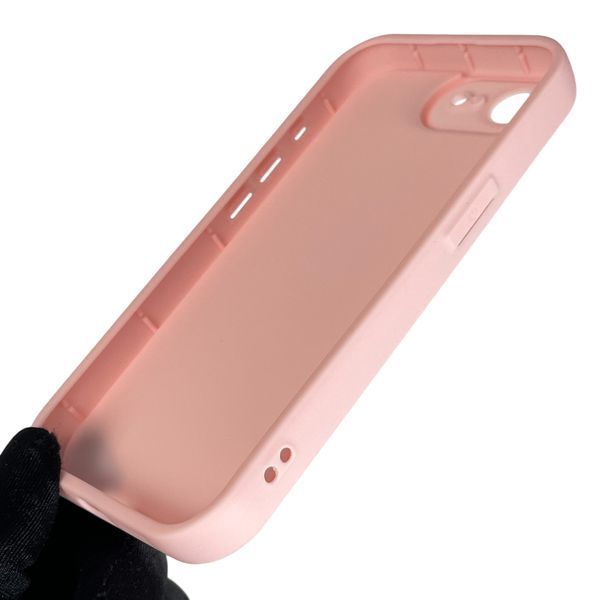 Чехол силиконовый Soft Touch с 3D принтом смешного теда мишки для Apple iPhone 16e розовый (Полная защита камеры) 0049354 фото