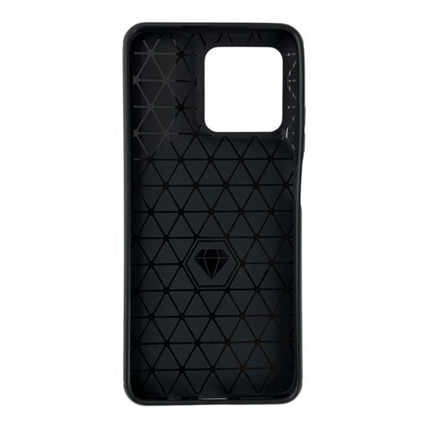 Чохол для телефона Motorola G57 Power карбоновий протиударний з високими бортами чорний 0051911 фото