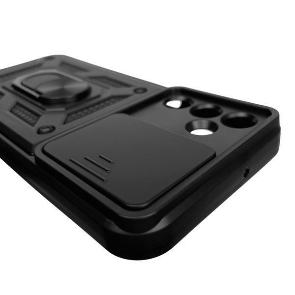 Чохол для Samsung Galaxy A15 SM-A155M броньований з кільцем зі шторкою на самсунг а15 чорний 0002012 фото