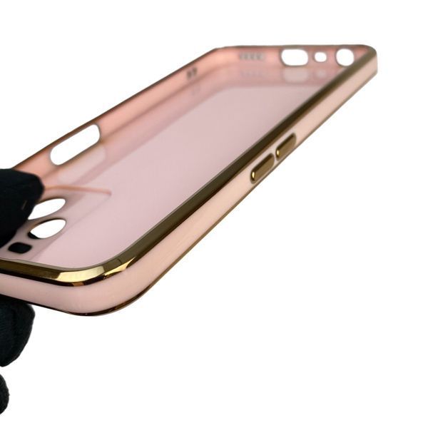 Чехол для Realme Narzo 50A Prime с кольцом MagSafe с золотой окантовкой на реалми нарзо 50а прайм пудровый gs1 0022802 фото