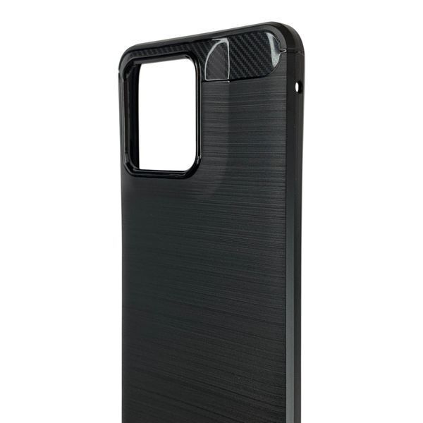 Чохол для телефона Motorola G57 Power карбоновий протиударний з високими бортами чорний 0051911 фото