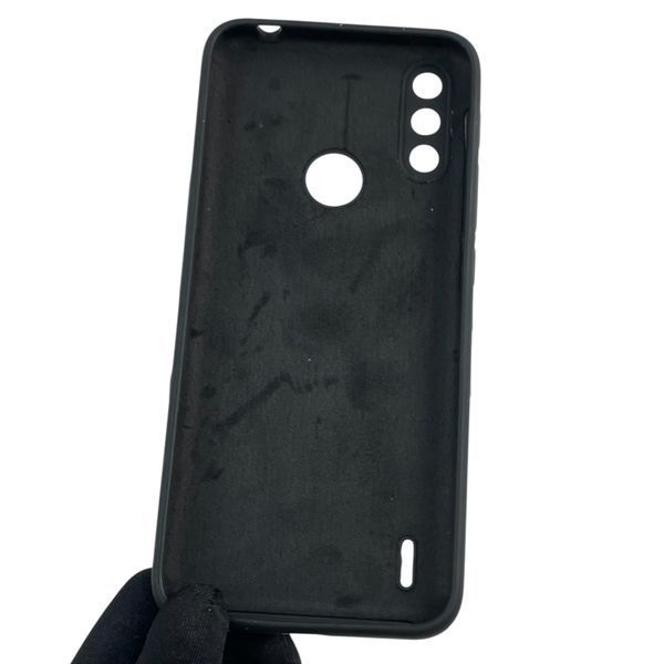 Чехол для Motorola Moto E7i Power силиконовый с микрофиброй нескользящий на моторола е7и павер черный 0031715 фото