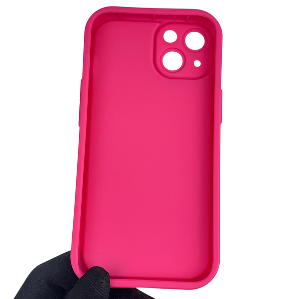 Чохол силіконовий Soft Touch з 3D принтом жіночим для Apple iPhone 13 малиновий (Повний захист камери) 0042460 фото