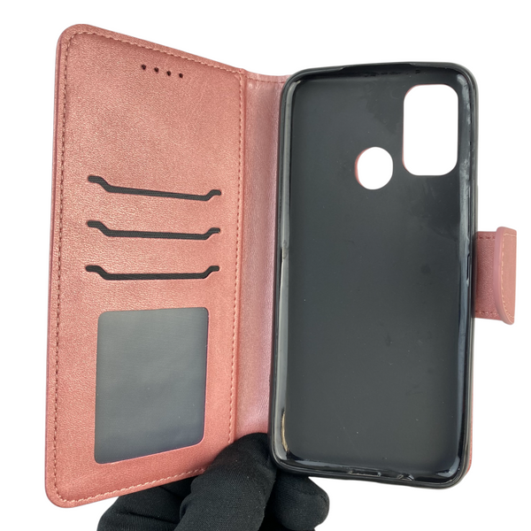 Чохол-книжка для телефона Tecno Spark 7 Go (KF6m) шкіряна з магнитною застібкою на техно спарк 7 го рожева 0025529 фото