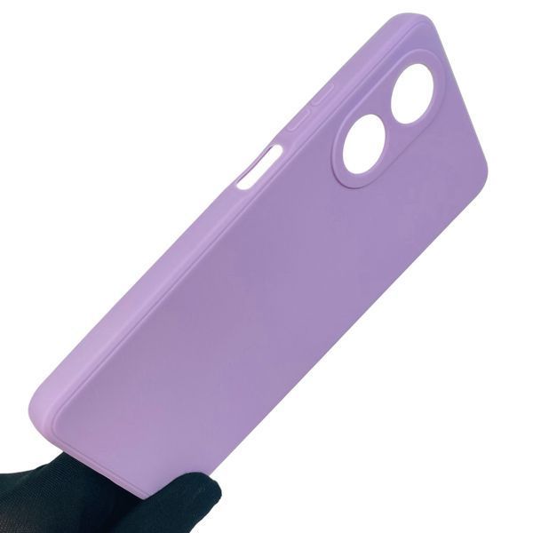 Чехол для OPPO A58 4G однотонный с квадратными гранями с защитой камеры на оппо а58 4г сиреневый 0001246 фото