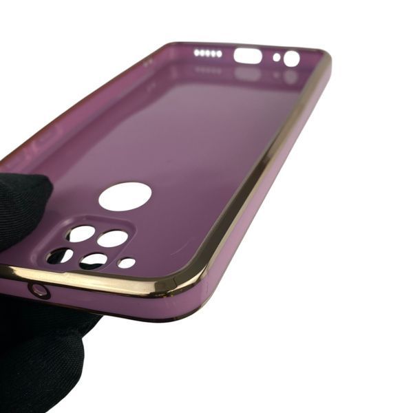 Чохол для Xiaomi Redmi Note 9 глянцевий з кільцем MagSafe із золотою окантовкою на сяомі редмі нот 9 чорничний gs1 0022684 фото