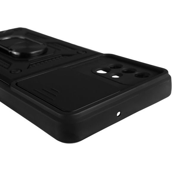 Чехол для Samsung Galaxy M51 (SM-M515F) бронированный с кольцом со шторкой на камеру на самсунг м51 чёрный 0008420 фото