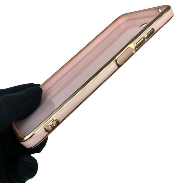 Чехол для Realme 10 4G с кольцом MagSafe с золотой окантовкой на реалми 10 пудровый gs1 0022238 фото