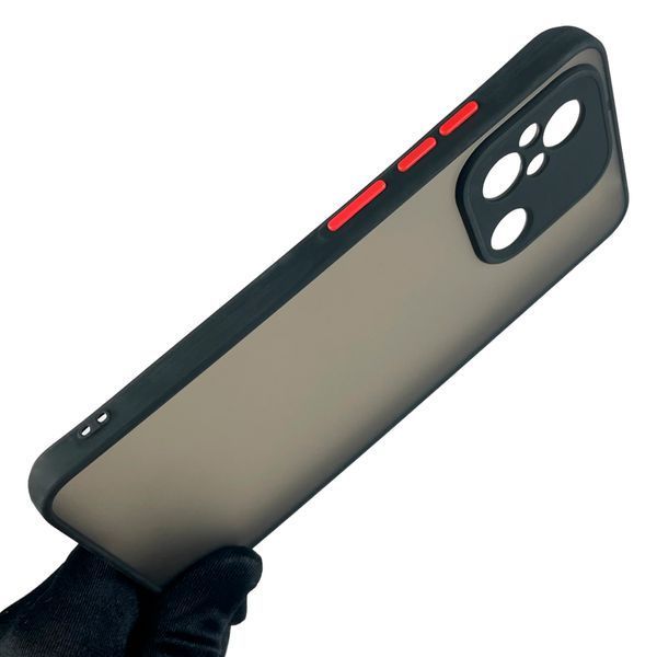 Чохол для Xiaomi Redmi 12C протиударний матовий напівпрозорий з високими бортами з захистом камери на сяомі редмі 12с чорний 0000946 фото