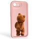 Чехол силиконовый Soft Touch с 3D принтом смешного теда мишки для Apple iPhone 16e розовый (Полная защита камеры) 0049354 фото 1