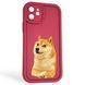 Чехол силиконовый оригинальный Soft Touch с 3D принтом мема сибу для Apple iPhone 12 бордовый (Полная защита камеры) 0047293 фото 1