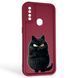 Чохол силіконовий Soft Touch з 3D принтом злого кота для Oppo A31 бордовий (Повний захист камери) 0047182 фото 1