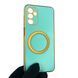 Чехол для Samsung Galaxy A04s SM-A047F с кольцом MagSafe с золотой окантовкой на самсунг а04с бирюзовый gs1 0022306 фото 1